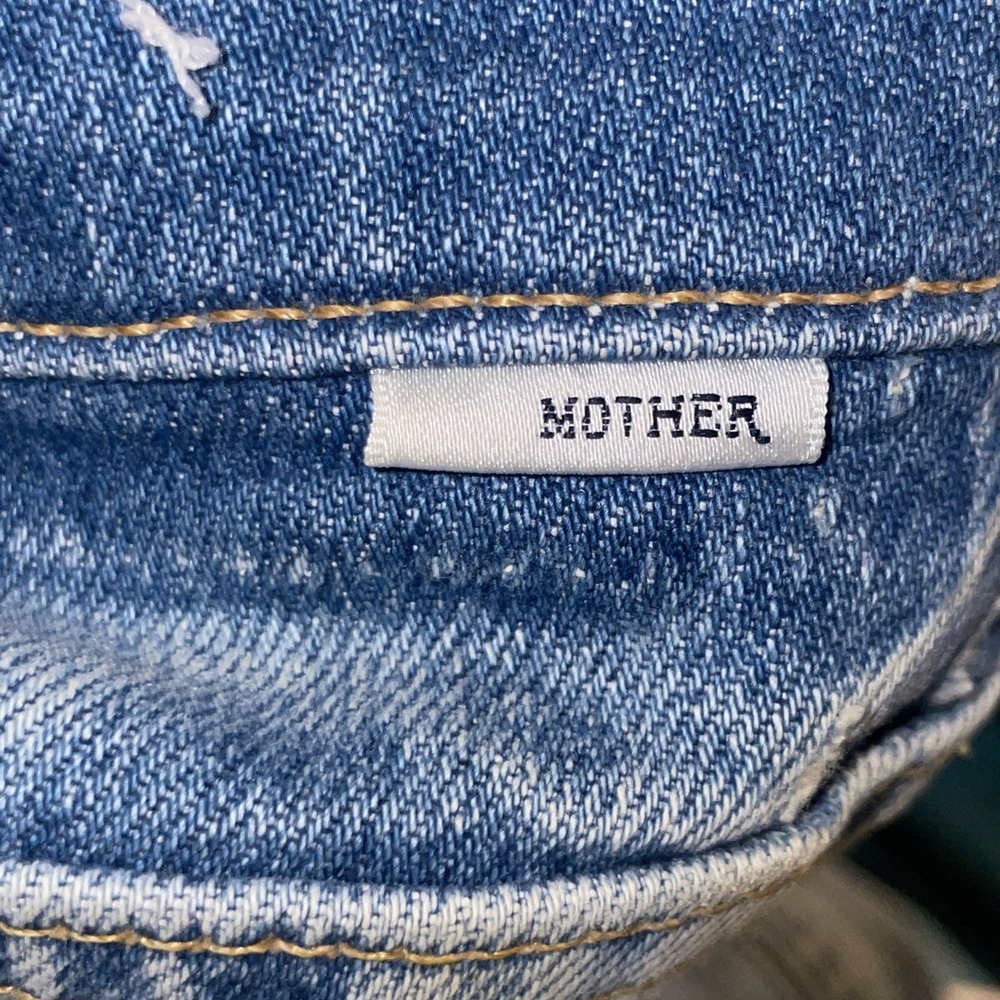 MOTHER The Tomcat Jeans in The Confession Wash Blue Distressed Size 26 USA Made - Picture 12 of 13